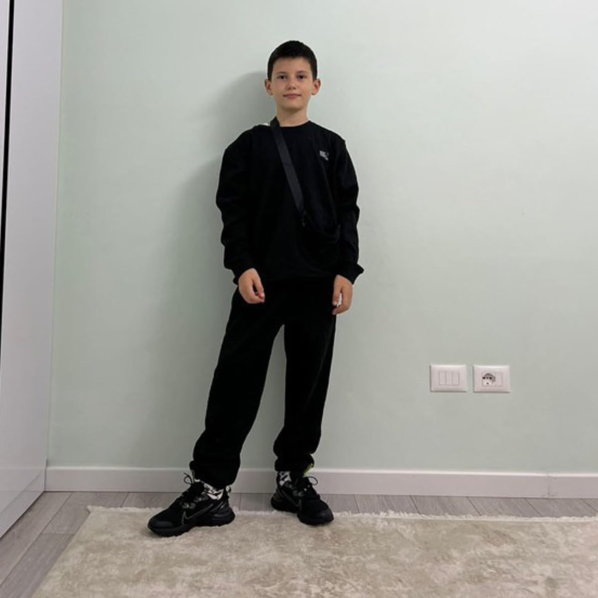 HIHA Boys Letter Print Sweatsuit Set with Bag