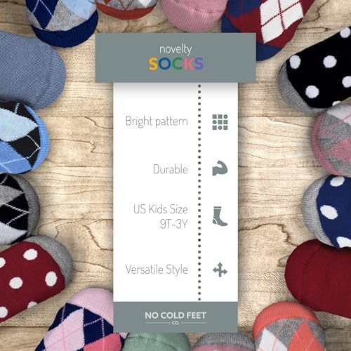 Kids Boys Fun Dress Socks with Colorful Patterns