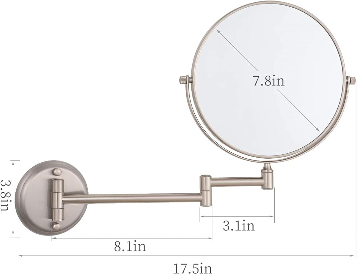 Noce Adjustable Double-Sided Makeup Mirror