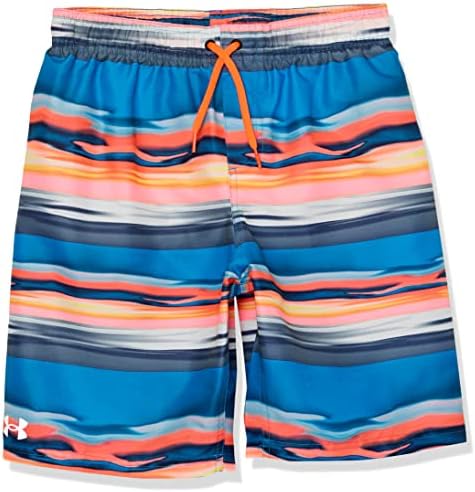 Under Armour Boys Swim Trunk Shorts Blue Circuit Stripe 5