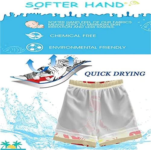 visesunny Boys Casual Board Shorts with Funny Floral Patterns