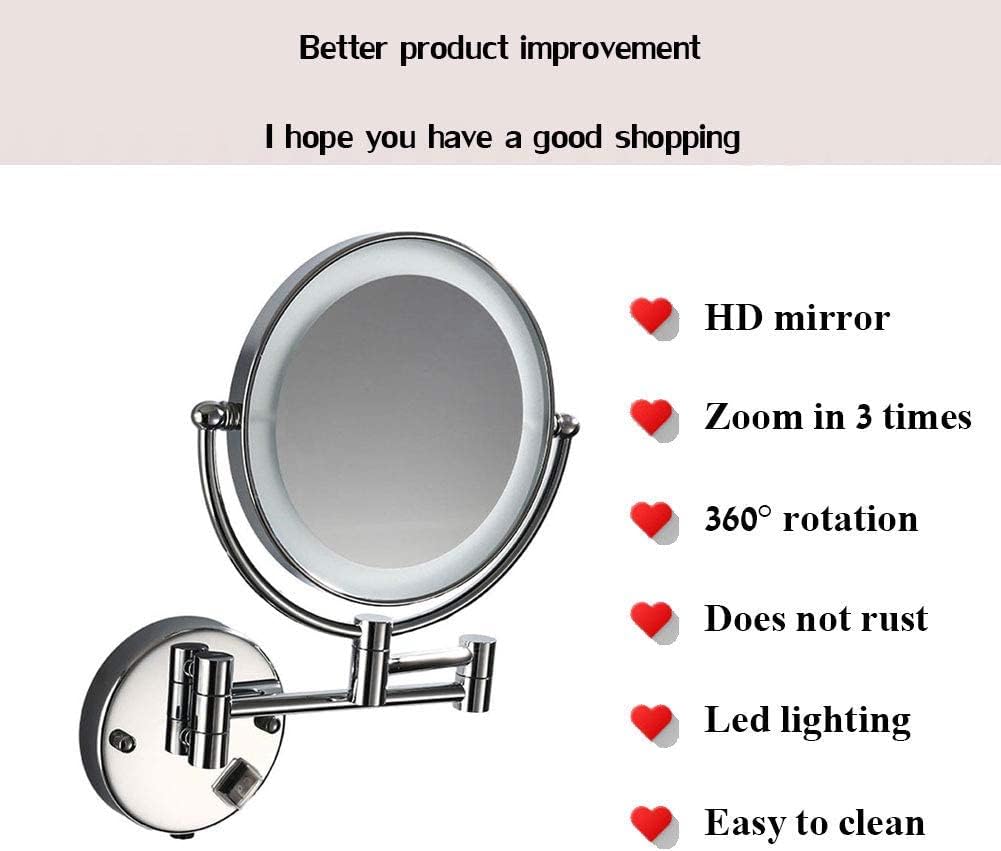 FUDGIO LED Lighted_wall Mount Makeup Mirror