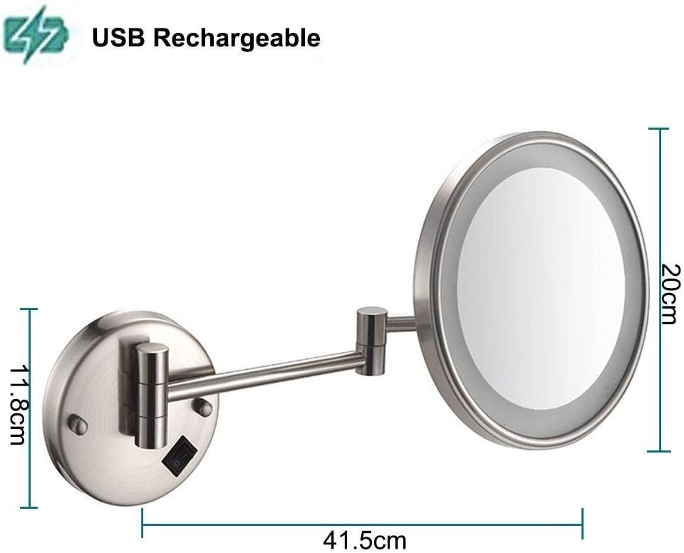 Wall-Mount 5X Makeup Mirror