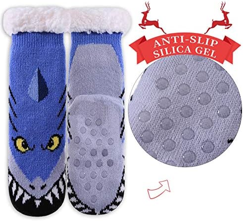 SDBING Kids Fuzzy Slipper Socks Boys Girls