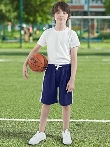 Resinta 5 Pack Boys Basketball Shorts Quick Dry Elastic Waist