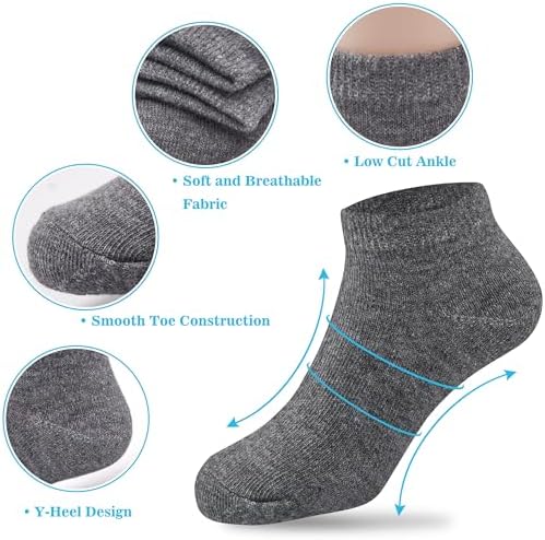 Duufin 20 Pair Toddler Ankle Socks for Boys Girls 2-15 Years