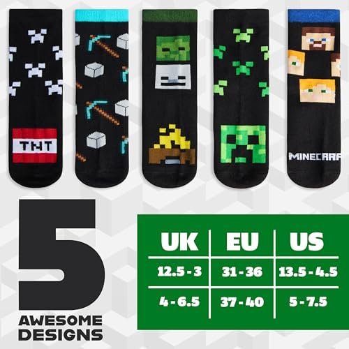 Minecraft Boys Calf Socks