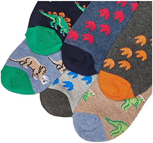 Jefferies Socks Boys Dinosaur Pattern Cotton Crew Socks 6 Pack