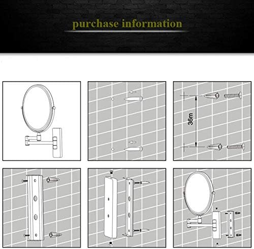 DEIHGE Wall-Mounted Makeup Mirror with LED Lighting 360-Degree Swivel