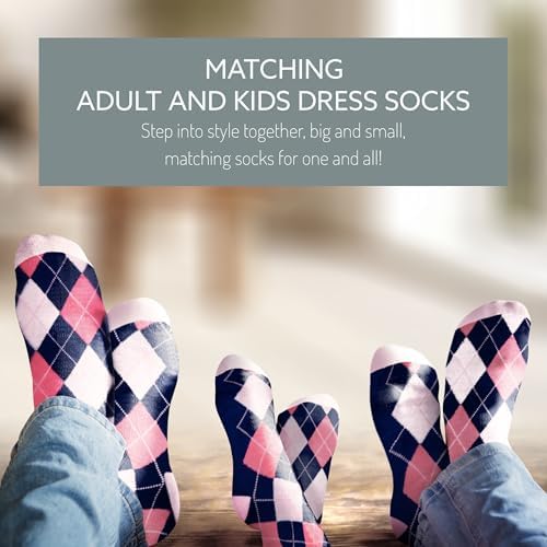 Kids Boys Fun Dress Socks with Colorful Patterns