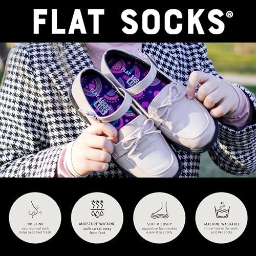 No Slip No Stink No Hassle Flat Socks for Kids