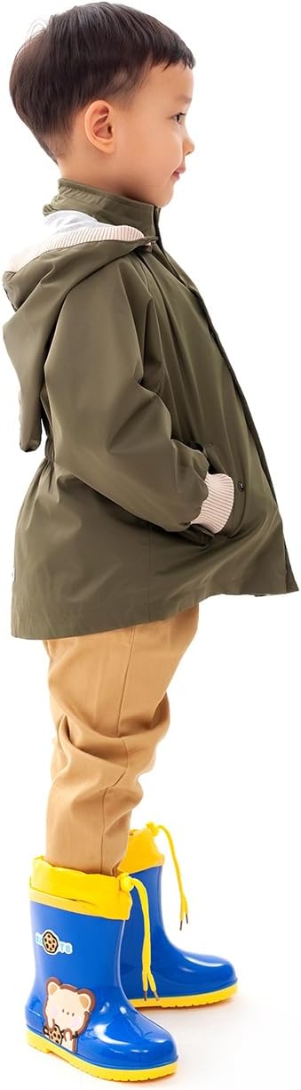 Biniduckling Kids Rain Jacket Water-Resistant Reflective Style-Forward