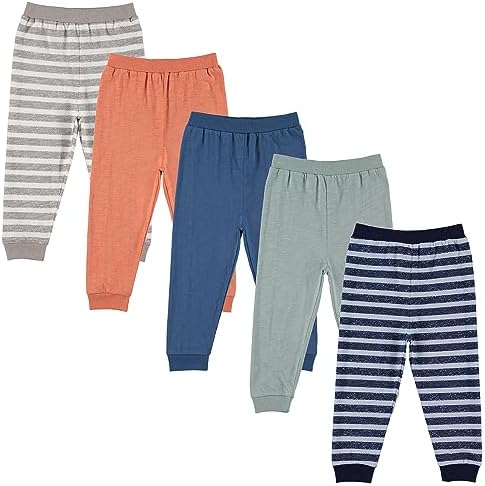 Cudlie 5-Pack Baby Boys Jogger Pants Lightweight