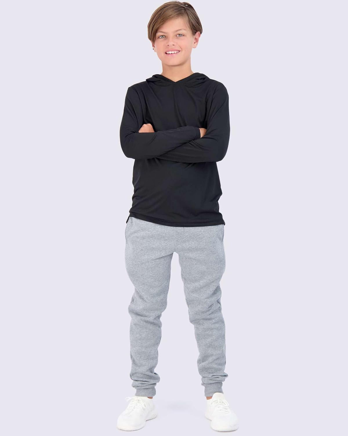3-Pack Dry-Fit Youth Boys Premium Active Long Sleeve Hoodies