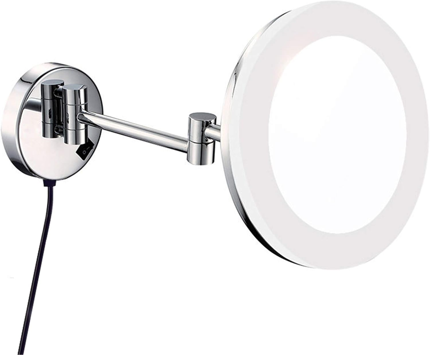 Precision-Made Dual-Purpose Makeup Shaving Mirror with LED Light Wall-Mounted