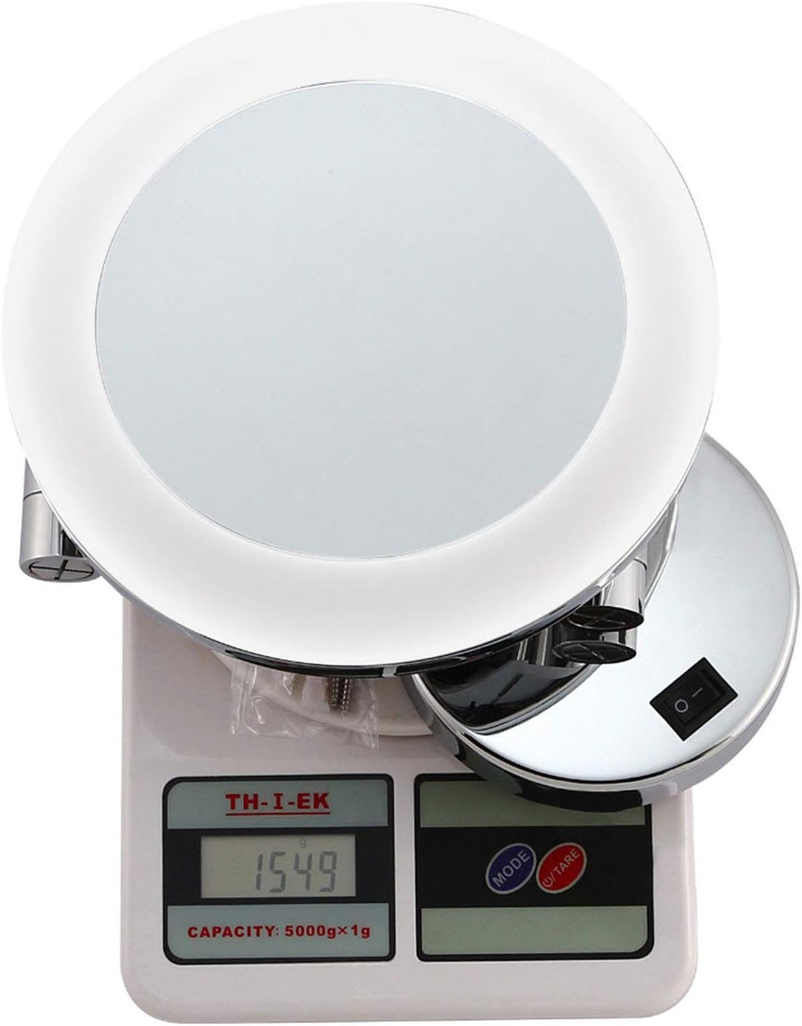 Precision-Made Dual-Purpose Makeup Shaving Mirror with LED Light Wall-Mounted