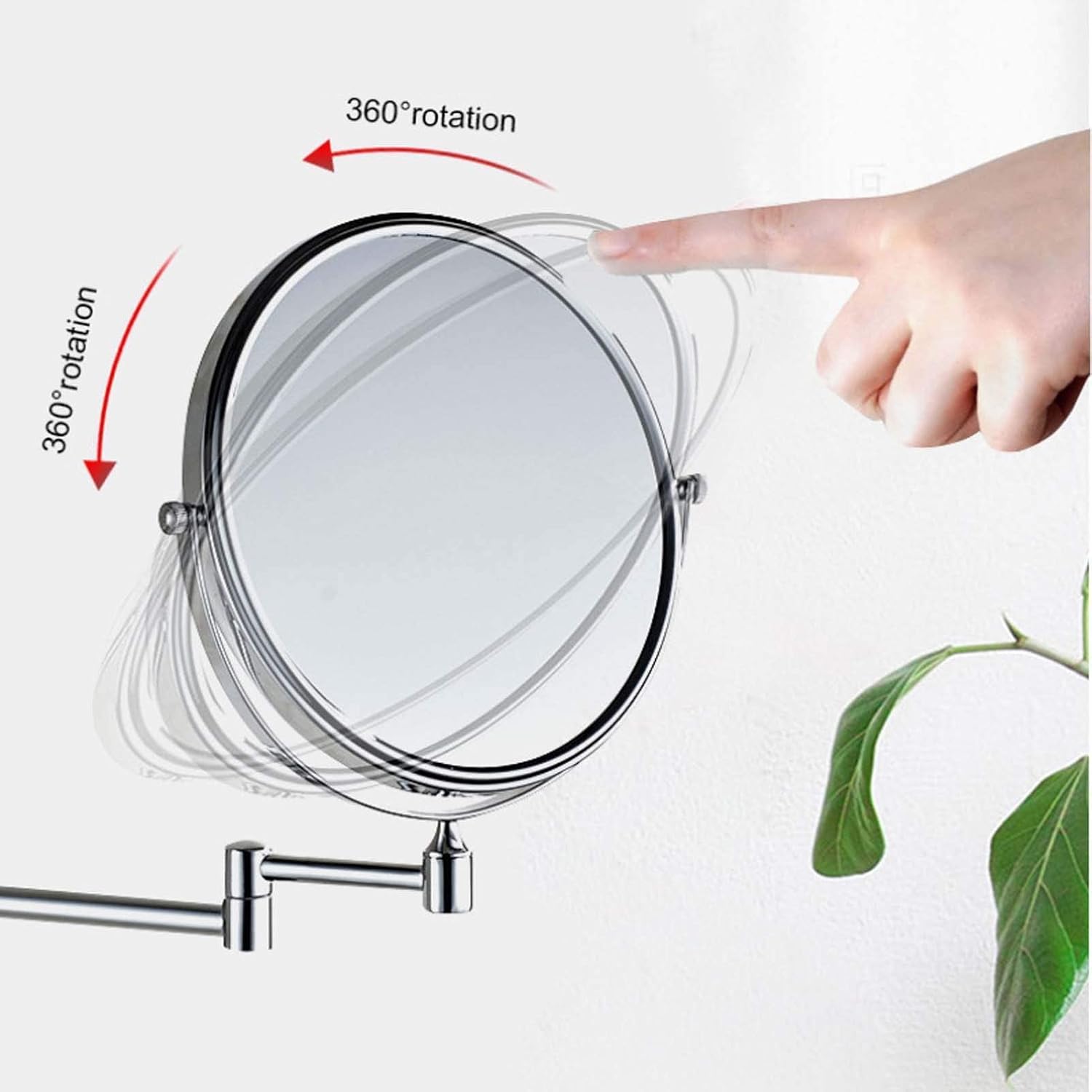 Double-Sided Makeup Mirror 8-Inch Vanity with 10x Magnification