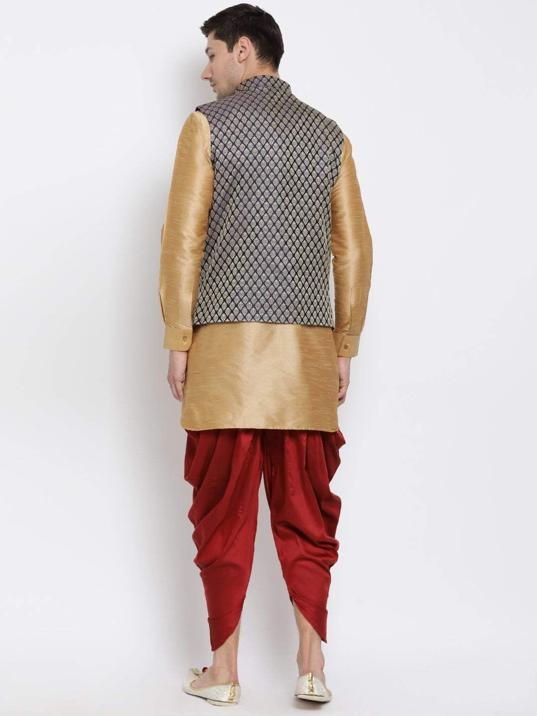 VASTRAMAY Baap Beta Gold Ethnic Set