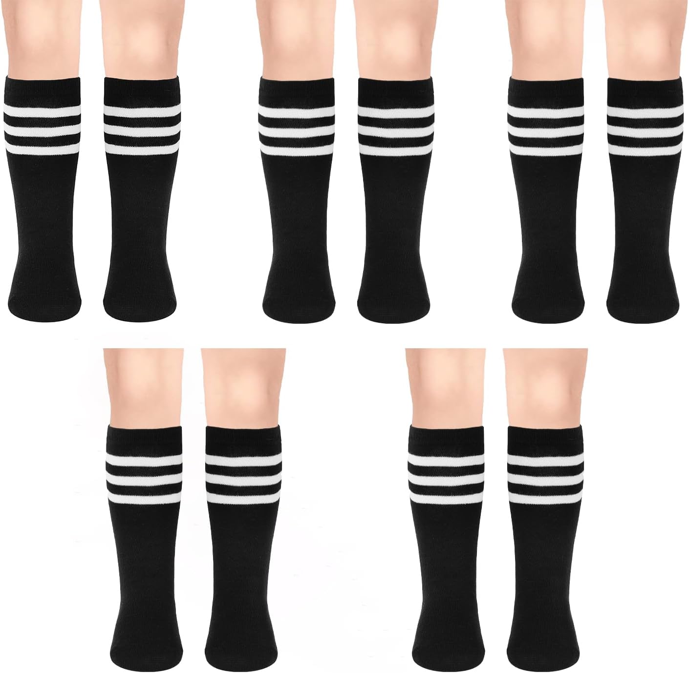 Smart Durable soccer socks for Kids Easy-Fit 5 Pairs Ages 3
