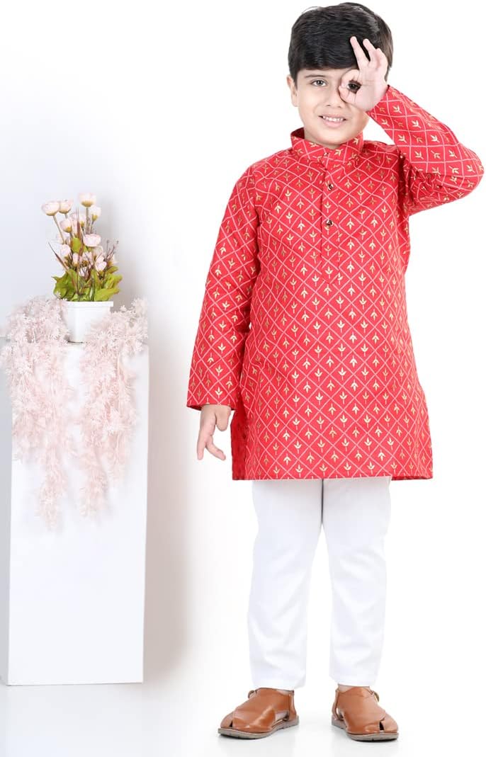 BownBee Kids Cotton Kurta Pajama Set for Boys