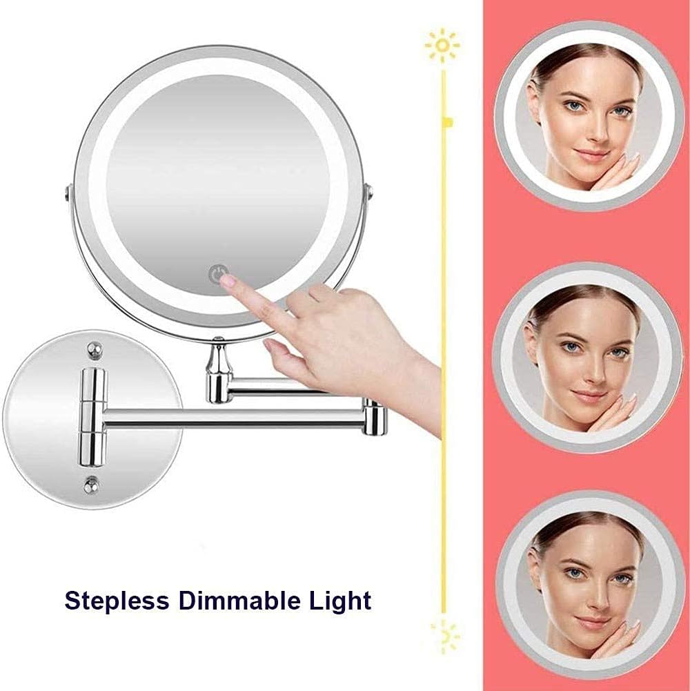 FUDGIO makeup mirror with 10x magnification and swivel rotation