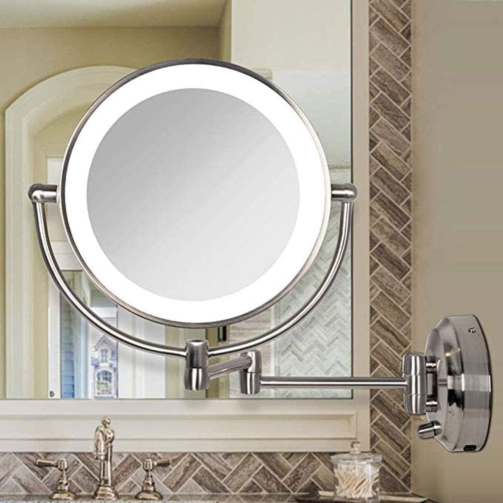 FUDGIO LED Swivel Makeup Mirror with extension Ultra-lightweight Vanity