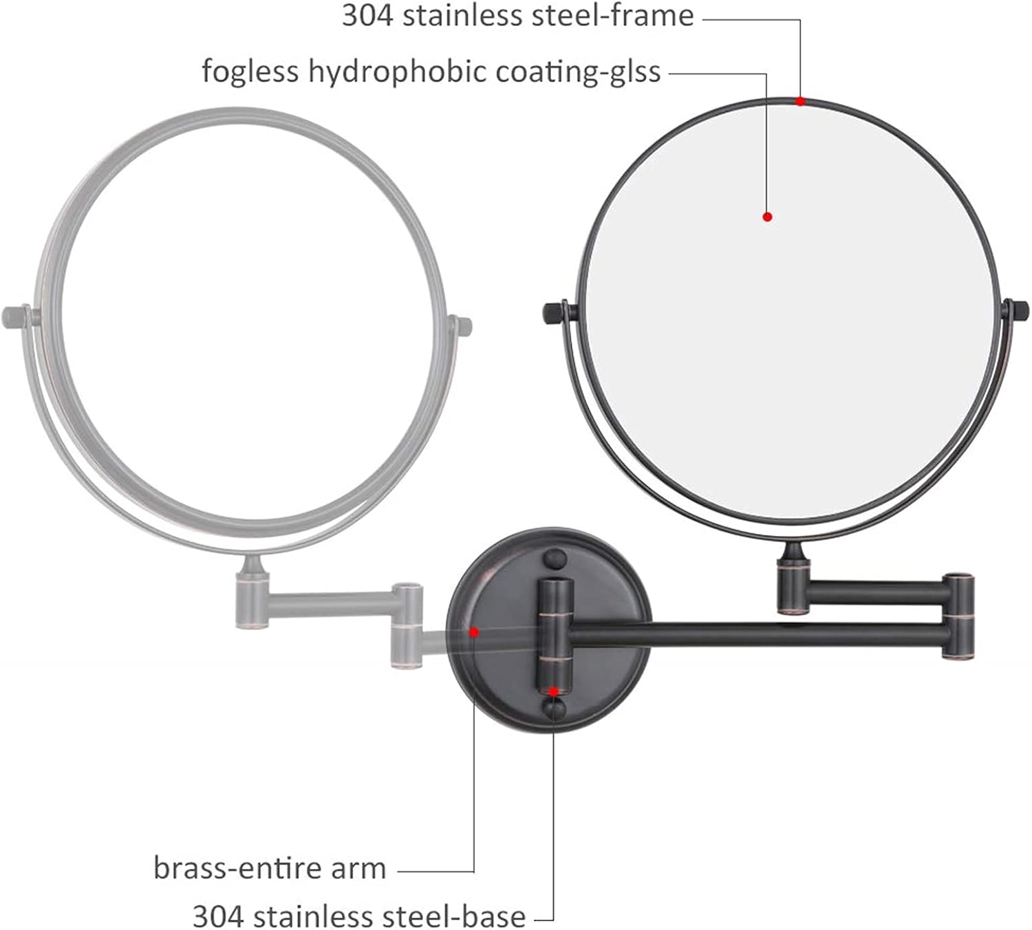 Double Sided Makeup Mirror