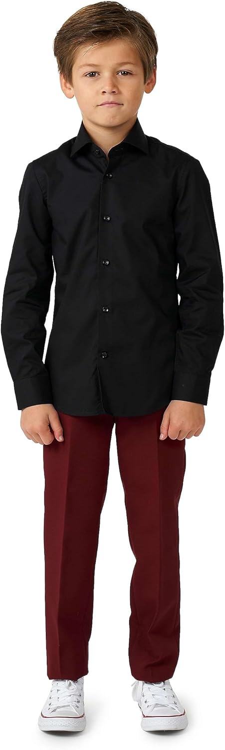Slim Fit Boys Button-Up Shirt Black Slim Fit