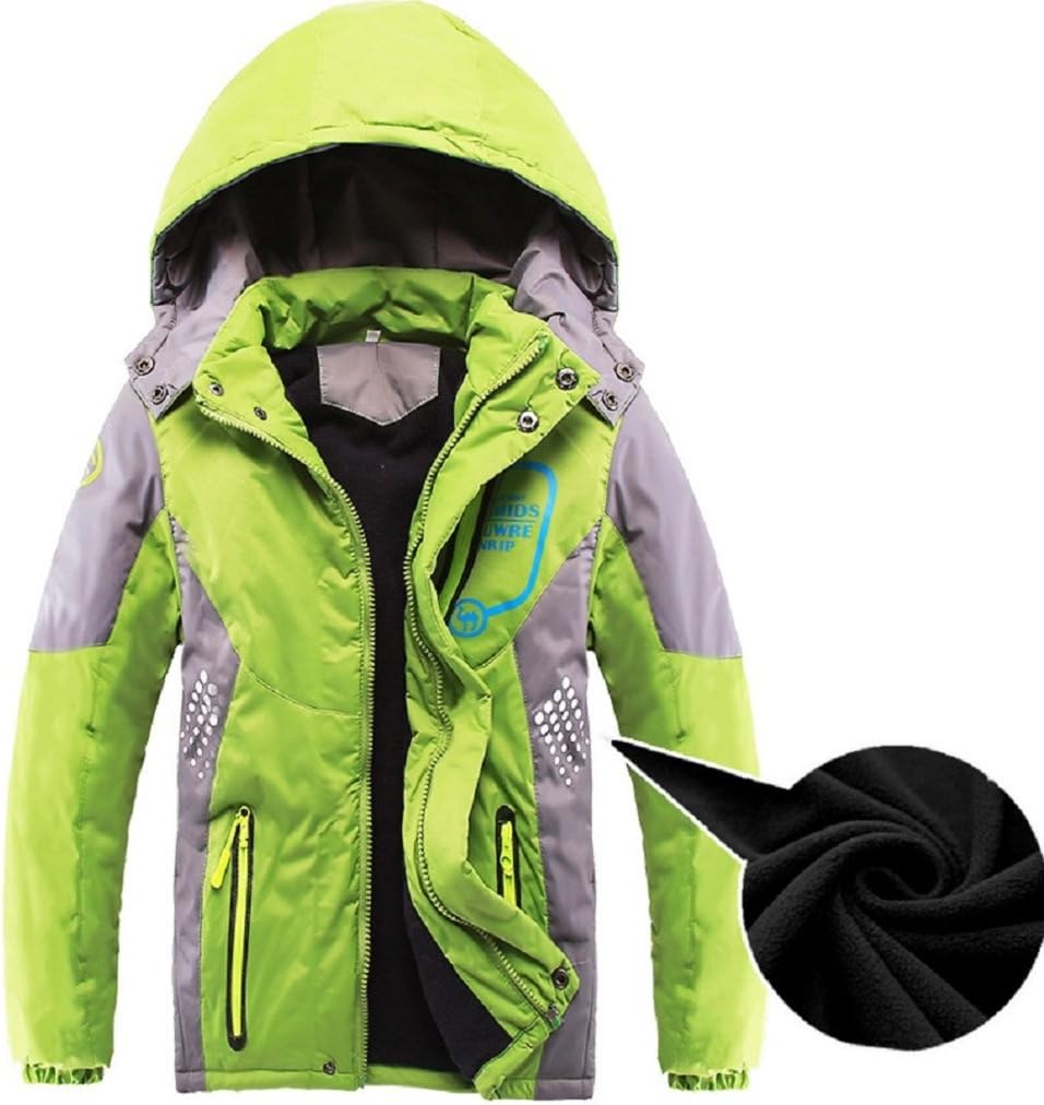 Vinmin Boys Thick Fleece Hooded Jacket Warm Quilted Coat