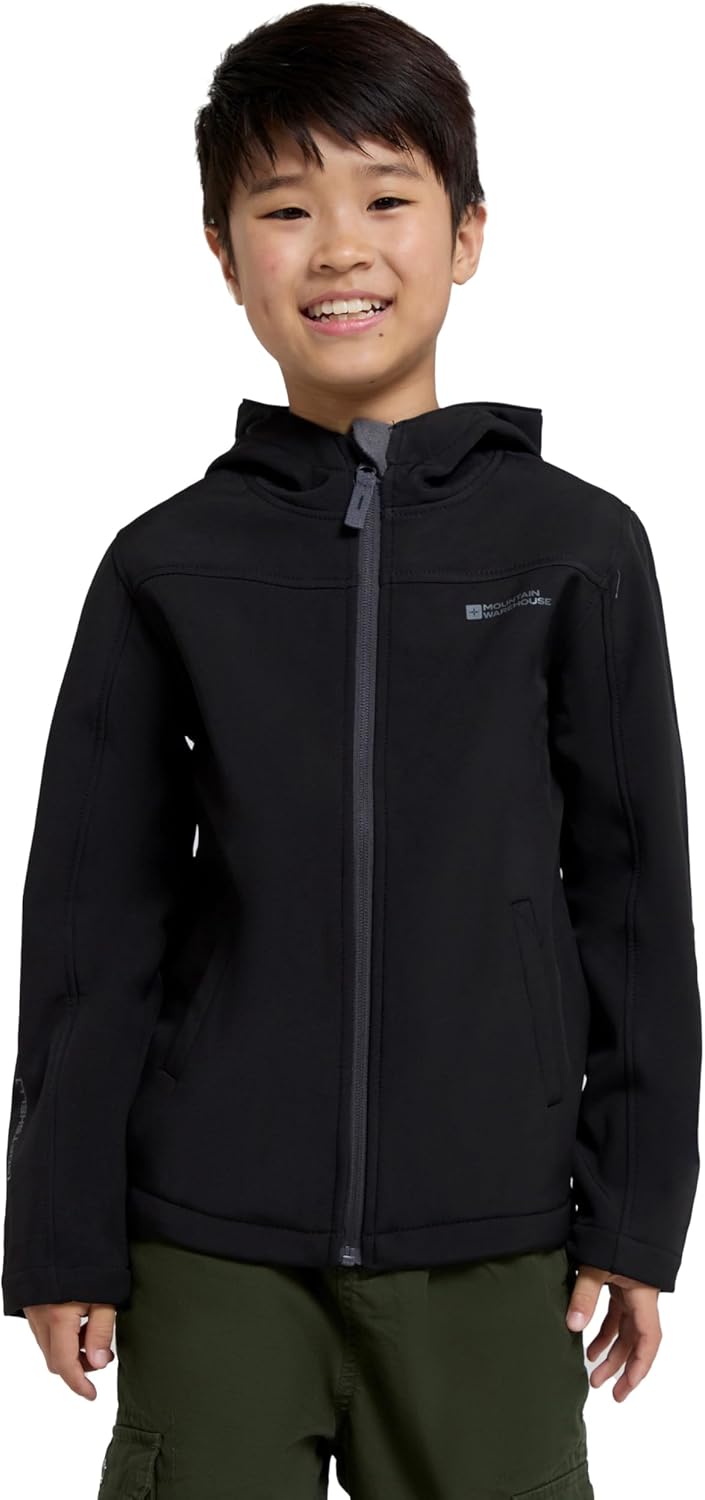 Mountain Warehouse Exodus Kids Softshell Jacket With Hood for Girls and Boys