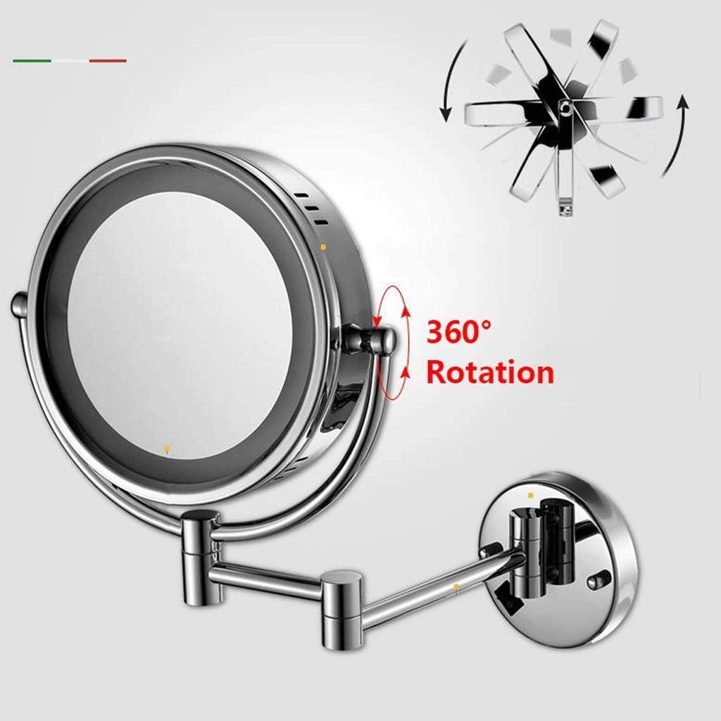 Wall-Mounted Vanity Mirror 360 Swivel LED Makeup Mirror