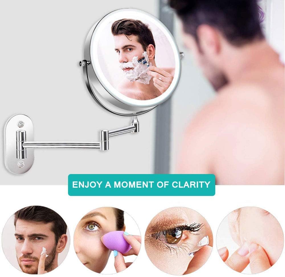 7x Magnification Double-Sided Wall-Mounted Makeup Mirror