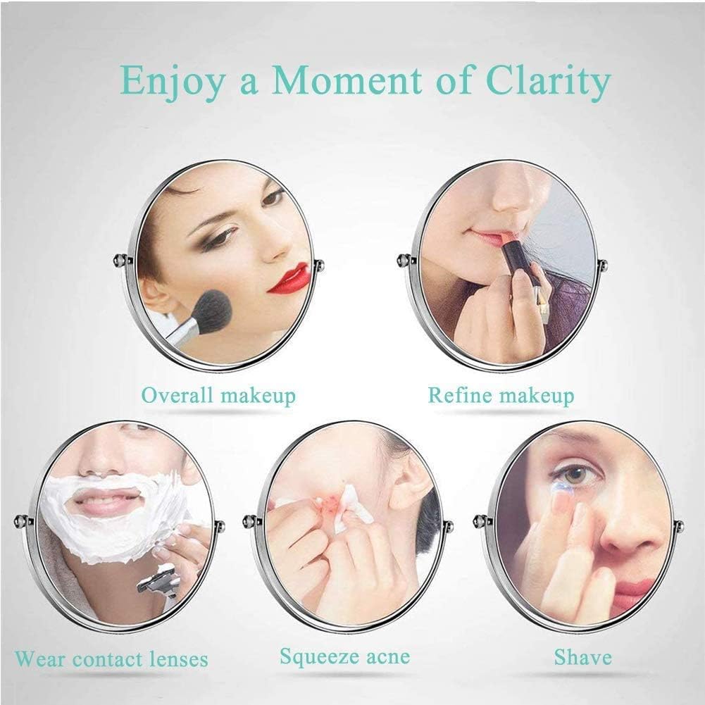 Wall Mounted Makeup Mirror 8 Inch Double Sided 3X Magnification