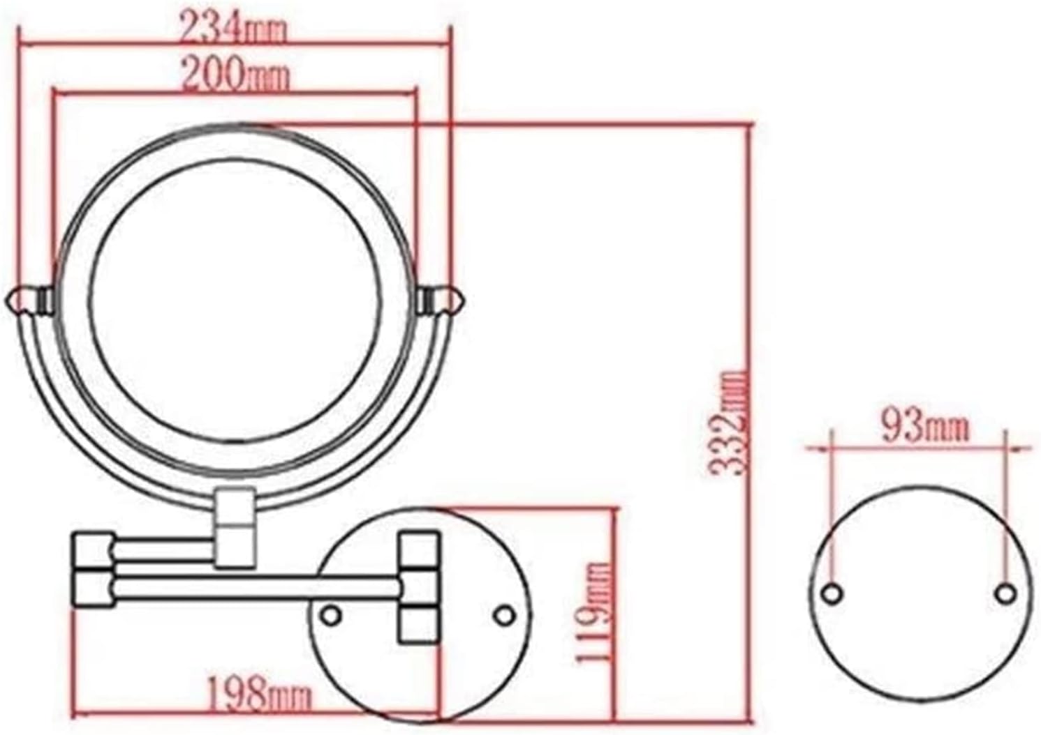 FUDGIO 8-inch LED Wall-Mounted Makeup Mirror