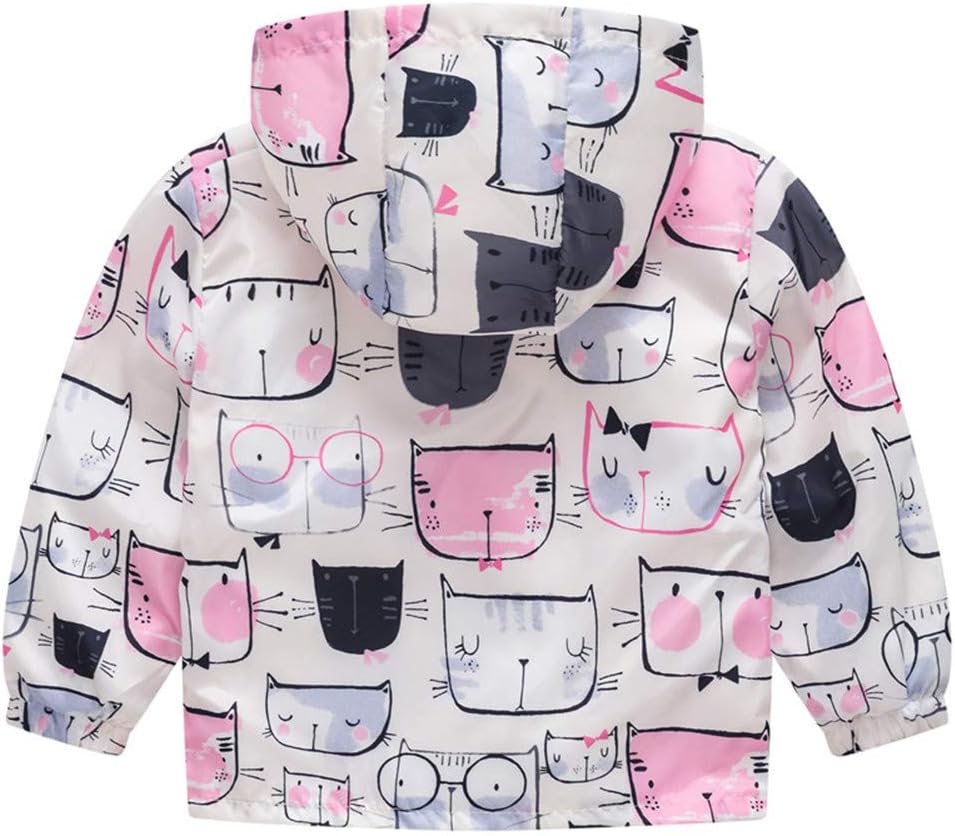 TENMETToddler Boys Girls Cartoon Windproof Rain Jacket