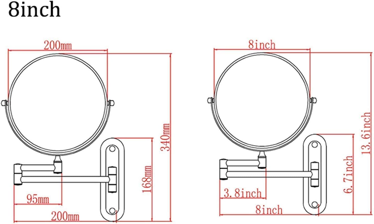 Luxury Wall-Mounted Makeup Mirror Double Sided Shaving Cosmetic Vanity