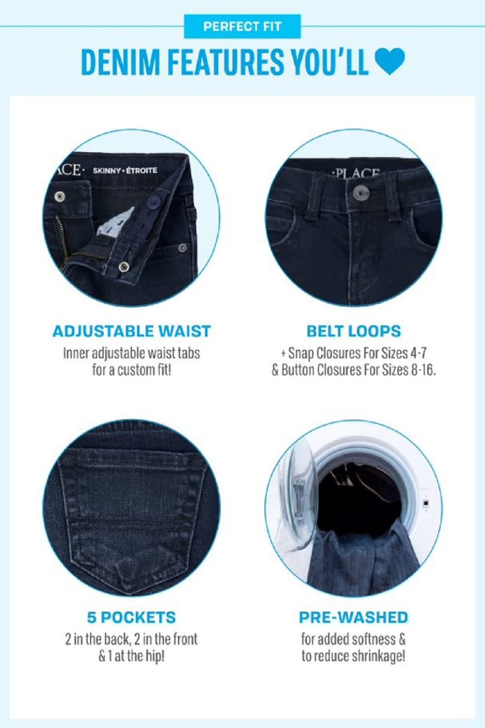The Childrens Place Boys Basic Skinny Jeans