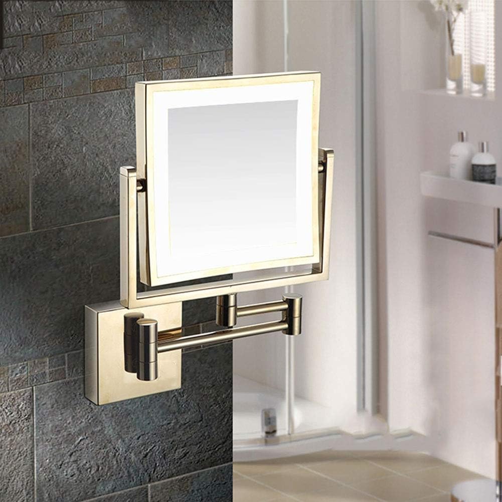 HAPPIS E8 LED Wall-Mounted Makeup Mirror with 3X Magnification
