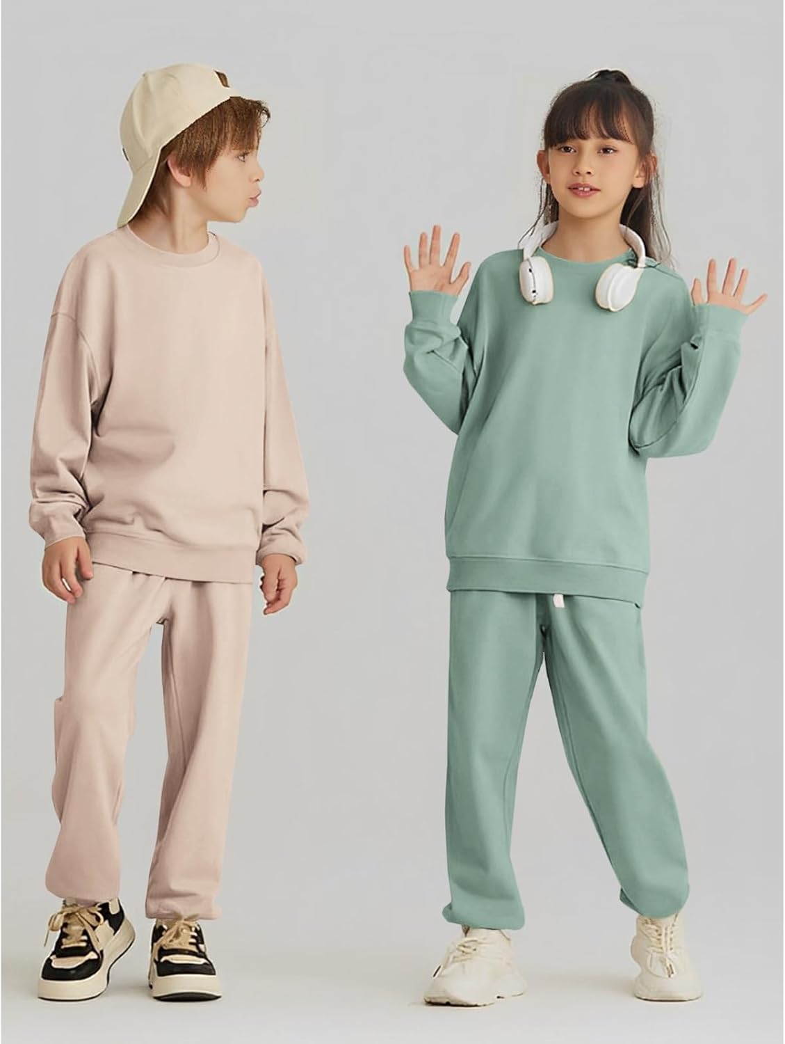 MODNTOGA Big Kid SweatSuit Set 2PCS for Boys Girls