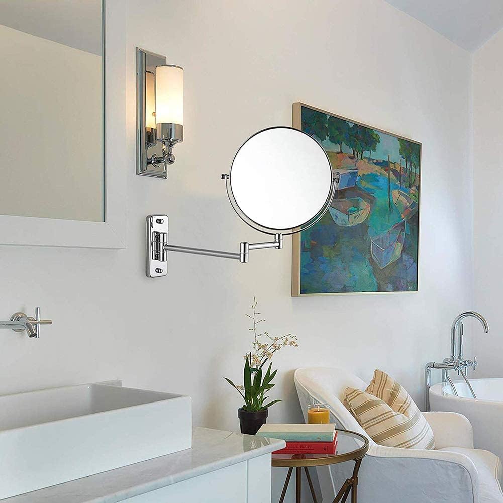 FUDGIO 3X Magnifying Wall-Mounted Makeup Mirror with 360 Swivel