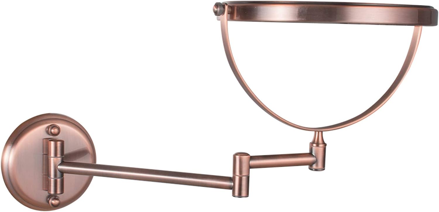 Double-Sided Makeup Mirror with Adjustable Wall Mount for Shaving Details