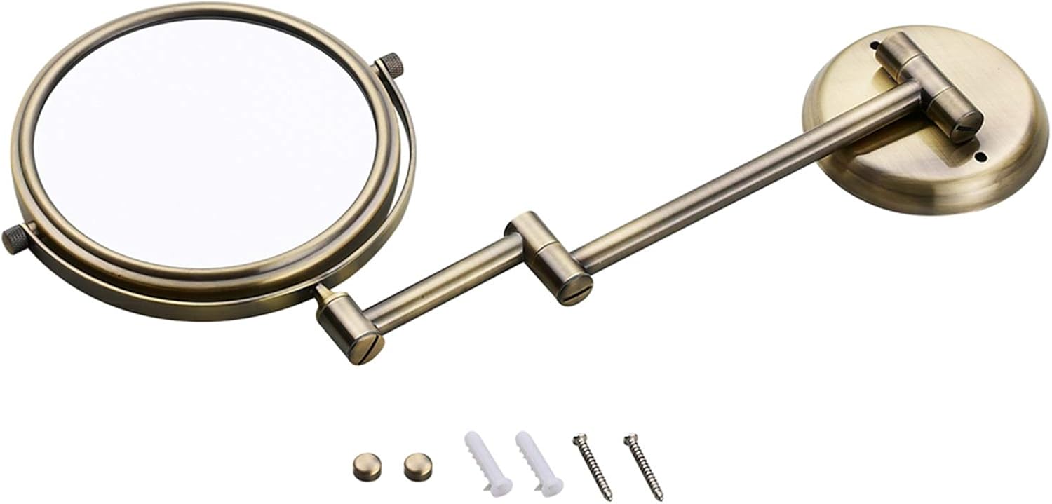 LCARY Makeup Mirror 10X LED Vanity Mirror Double-Sided Silver