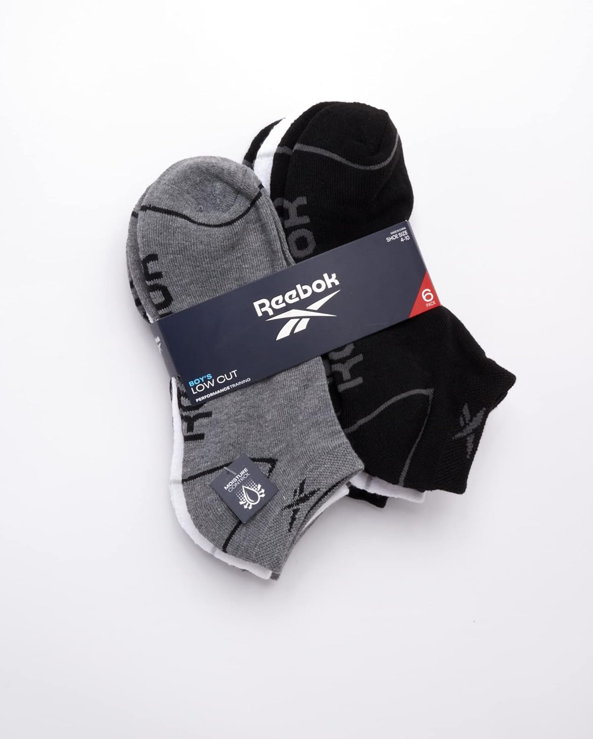 Reebok Boys Ankle Socks 6 Pack with Arch Support