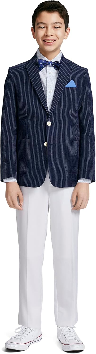 Tommy Hilfiger Boys Long Sleeve Dress Shirt With Bow Tie