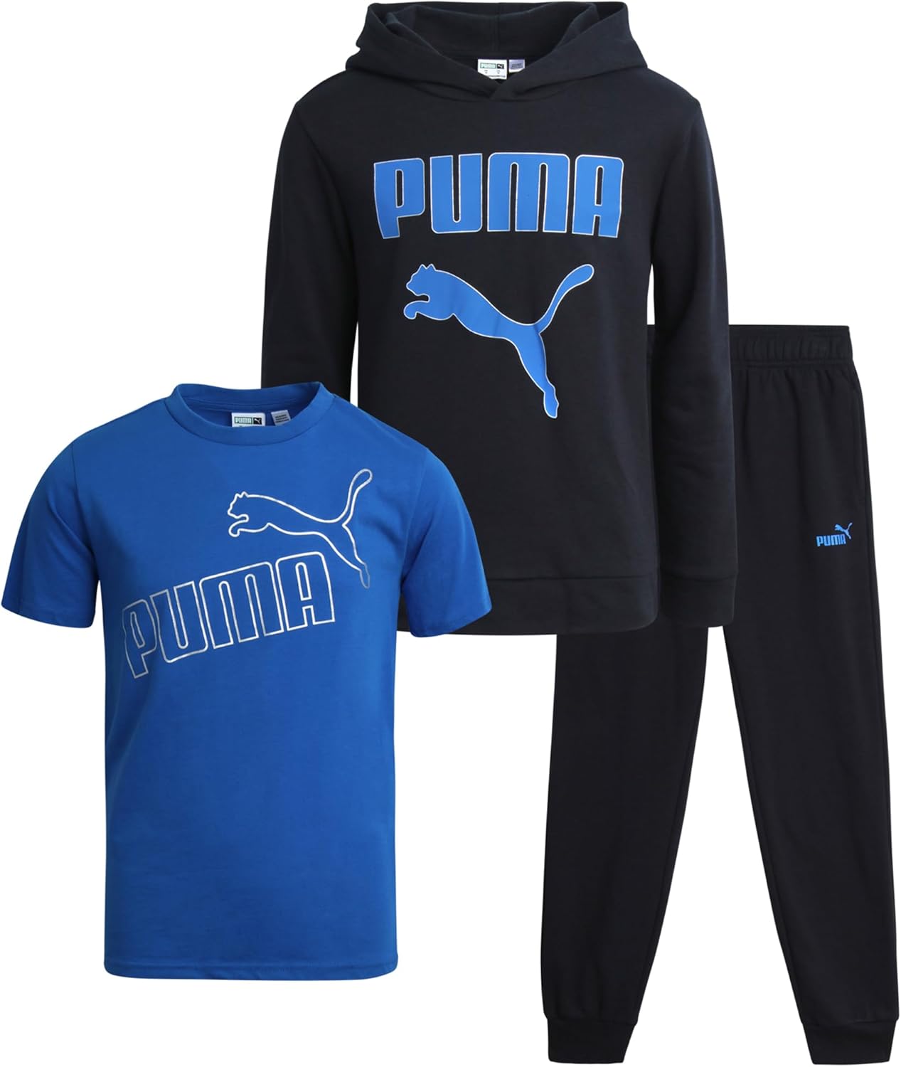 PUMA Boys 3-Piece Jogger Set - Soft Fleece Activewear