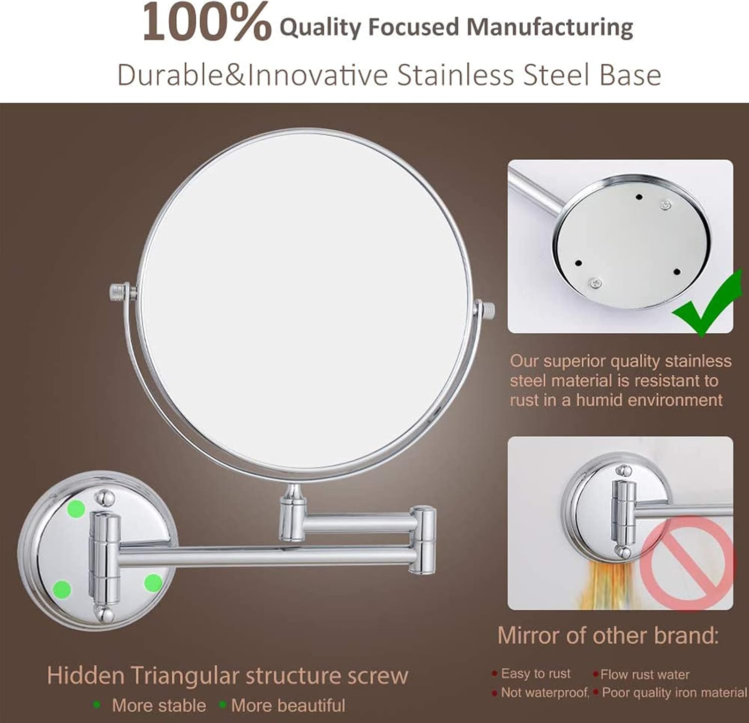 Double Sided Magnifying Mirror 3X