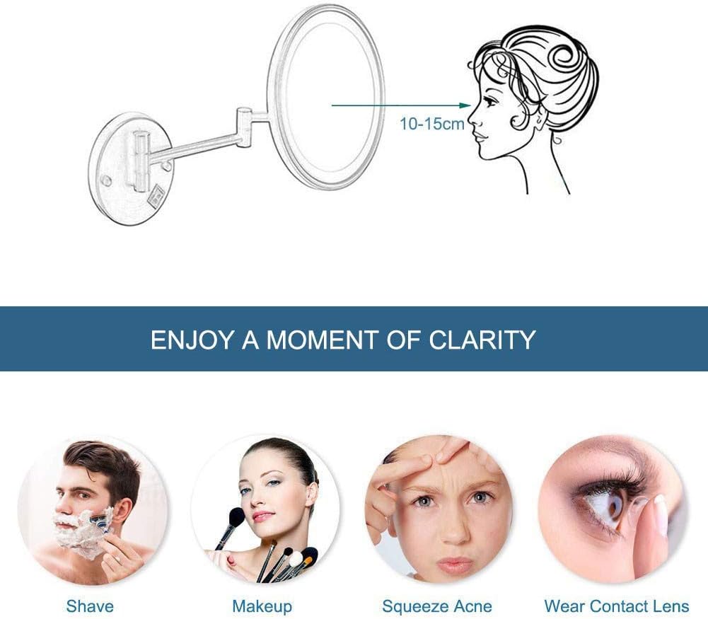 Wall-Mount 5X Makeup Mirror
