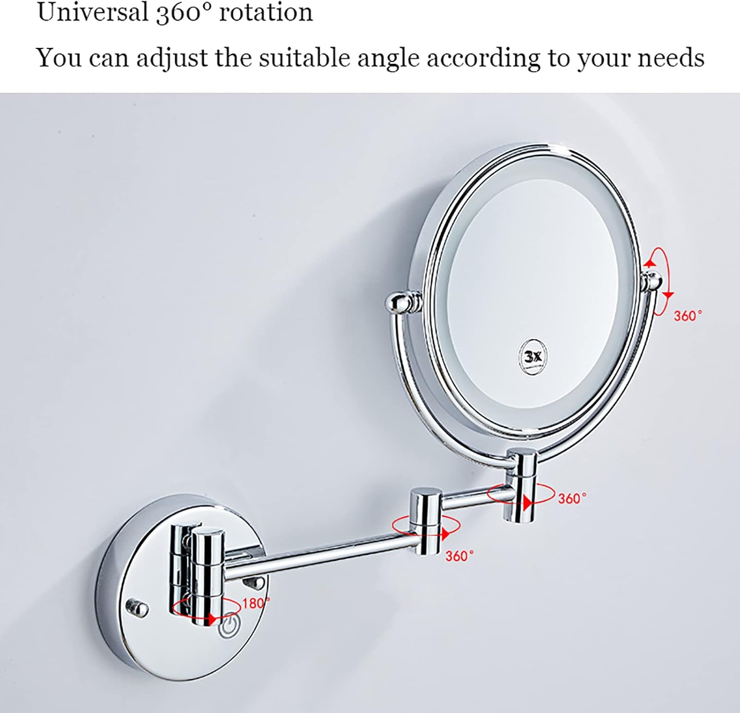 1 Set Crystal Hair Comb and Makeup Mirror Kit