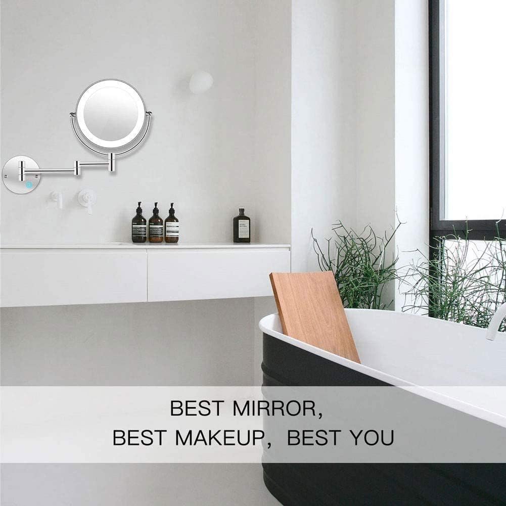 8 Inch Wall Mounted Makeup Mirror 5X Double Sided