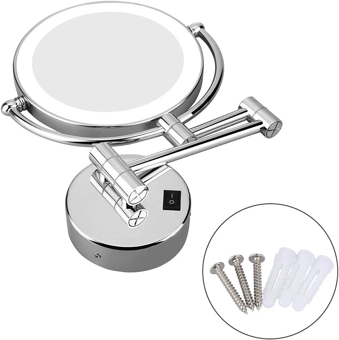 LCARY 5x Magnification Wall-Mounted Makeup Mirror